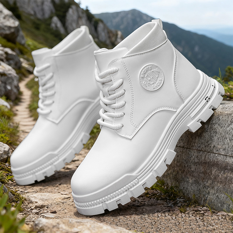 Outdoor Adventure Shoes - Bottes de combat en cuir blanc